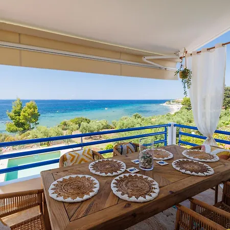 Halkidiki Boho Heated Pool House 게라크니